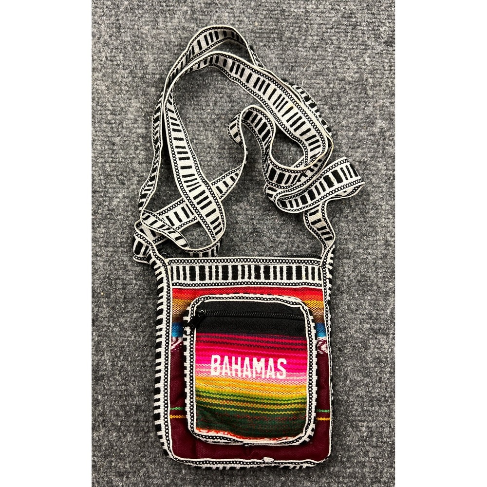 Unbranded Bahamas Crossbody Bag Purse Multicolor Zippered Outer Pocket